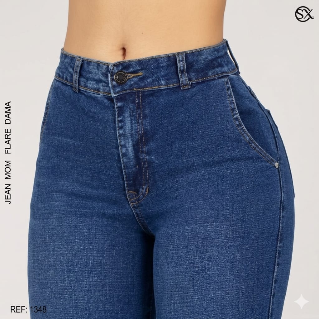 Jeans mujer Mom Flare 1348