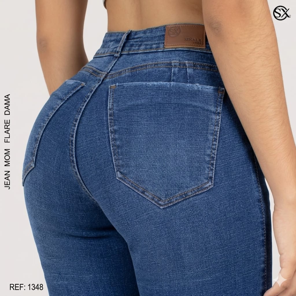 Jeans mujer Mom Flare 1348