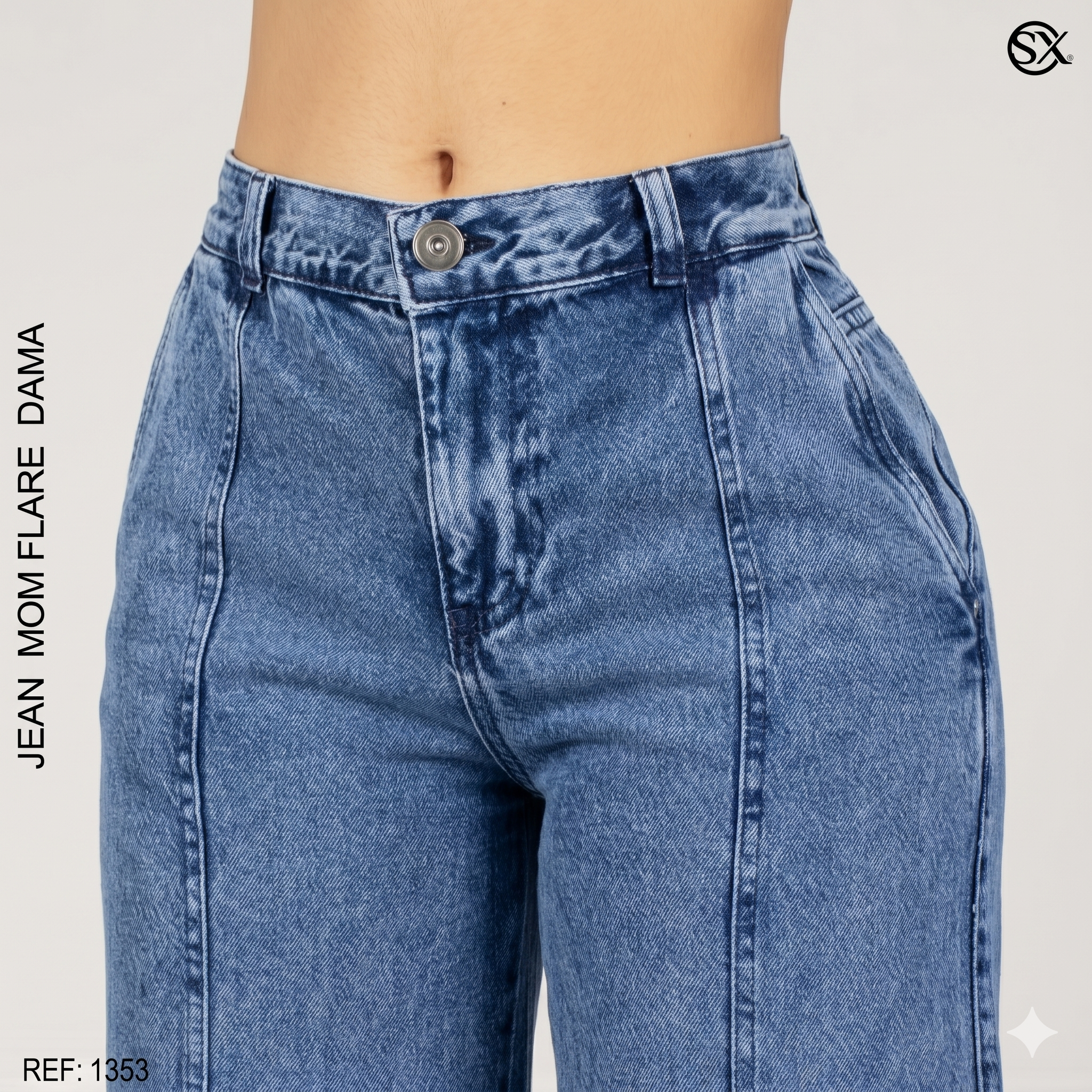 Jeans mujer Mom Flare 1353