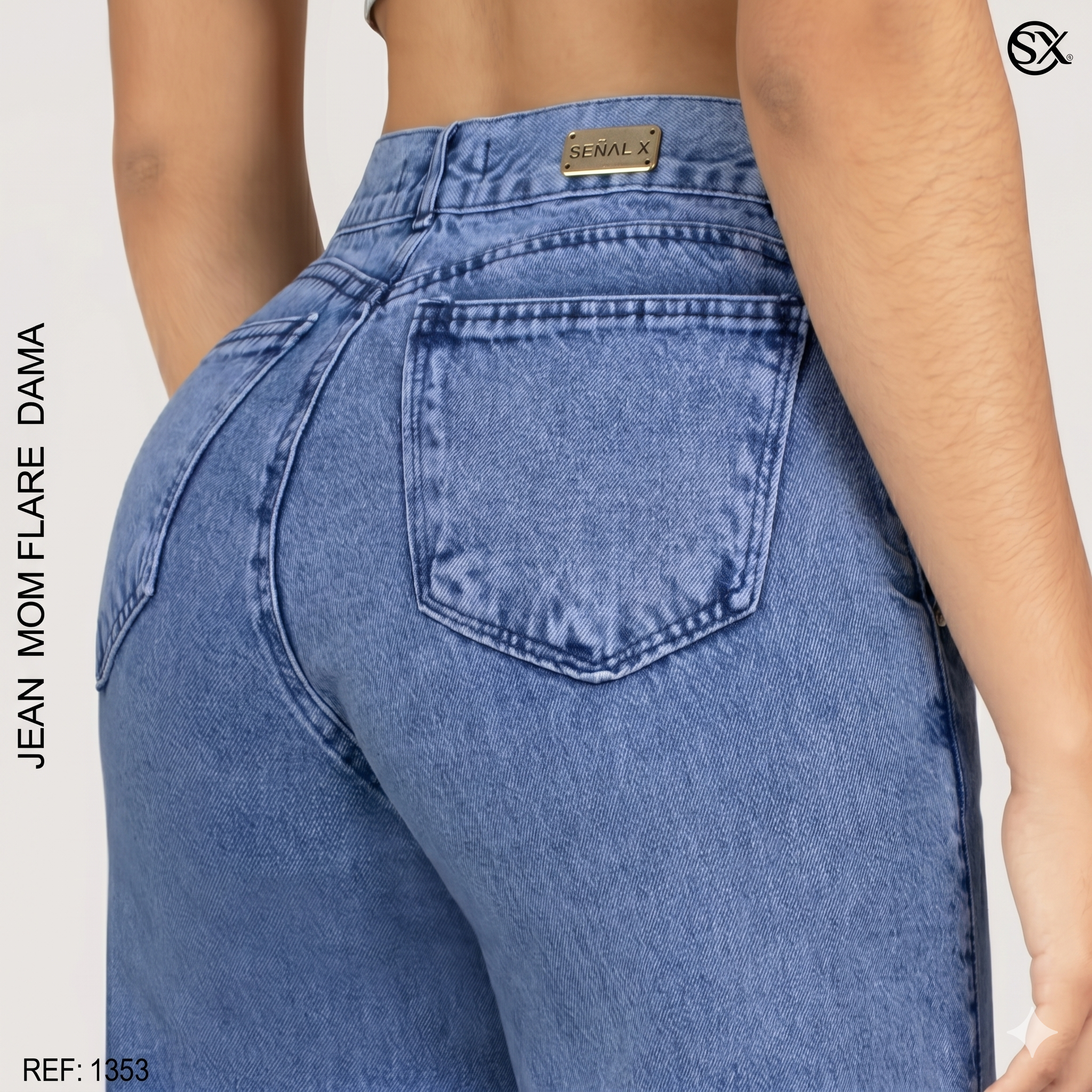 Jeans mujer Mom Flare 1353