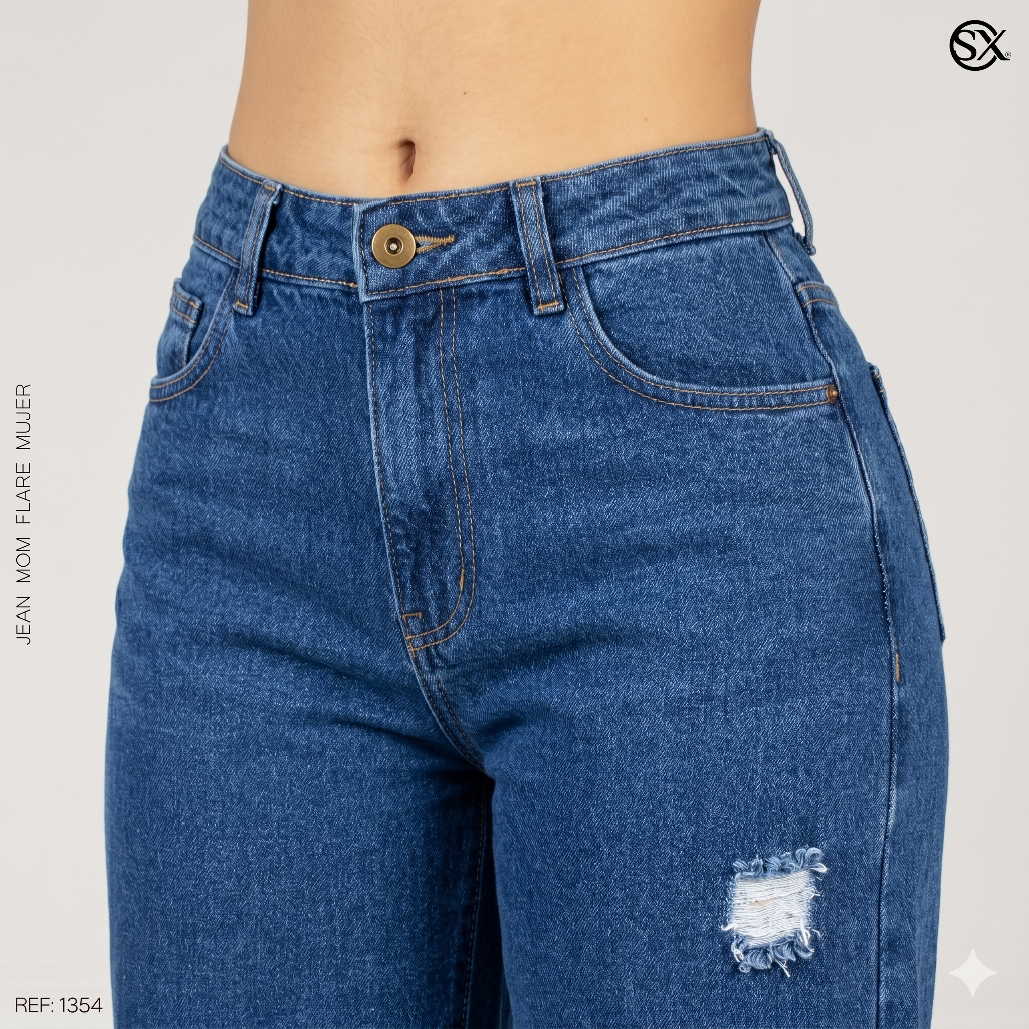 Jeans Mujer Mom Flare 1354