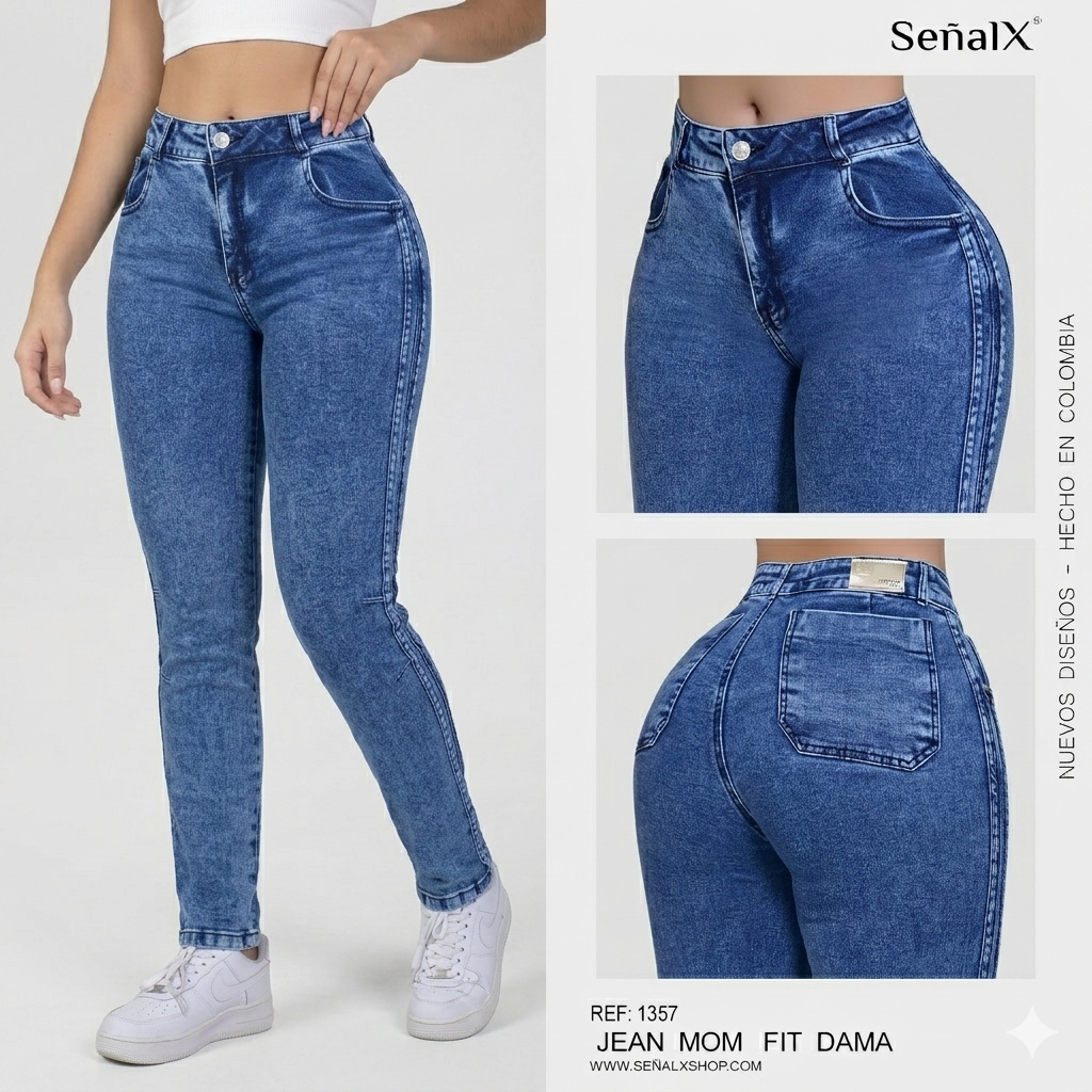 Jeans Mujer Mom Fit 1357