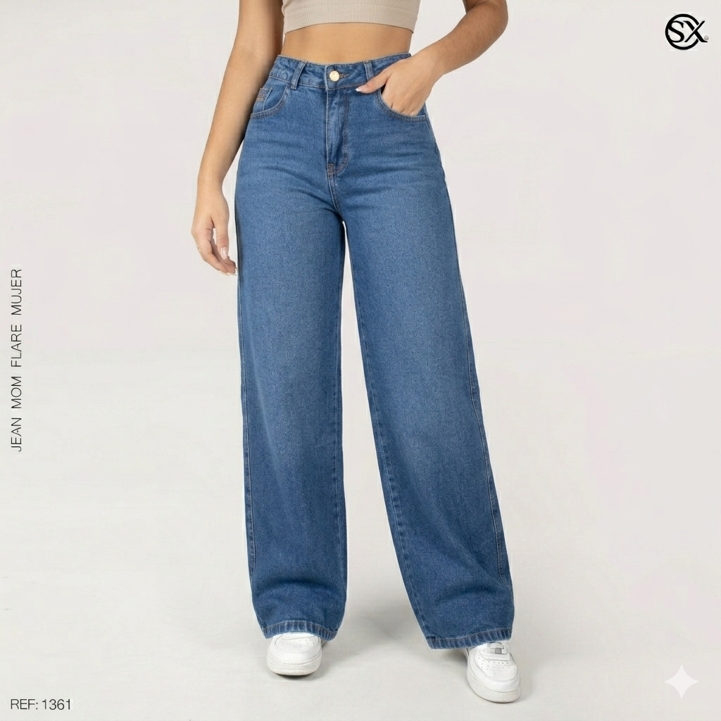 Jeans Mujer Mom Flare 1361