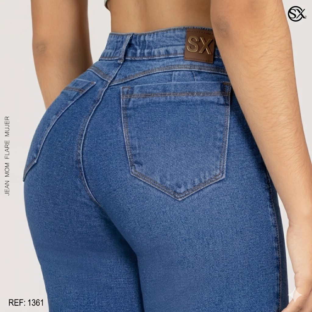 Jeans Mujer Mom Flare 1361