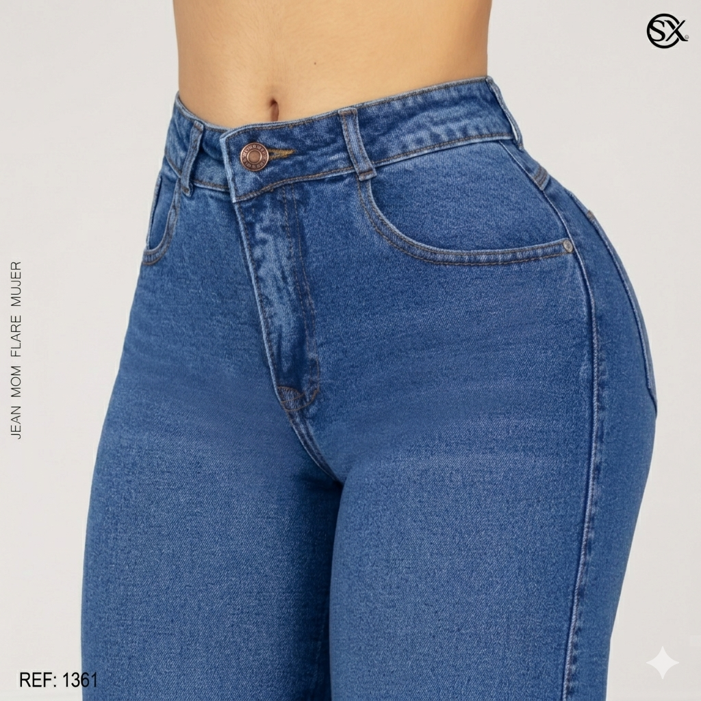 Jeans Mujer Mom Flare 1361