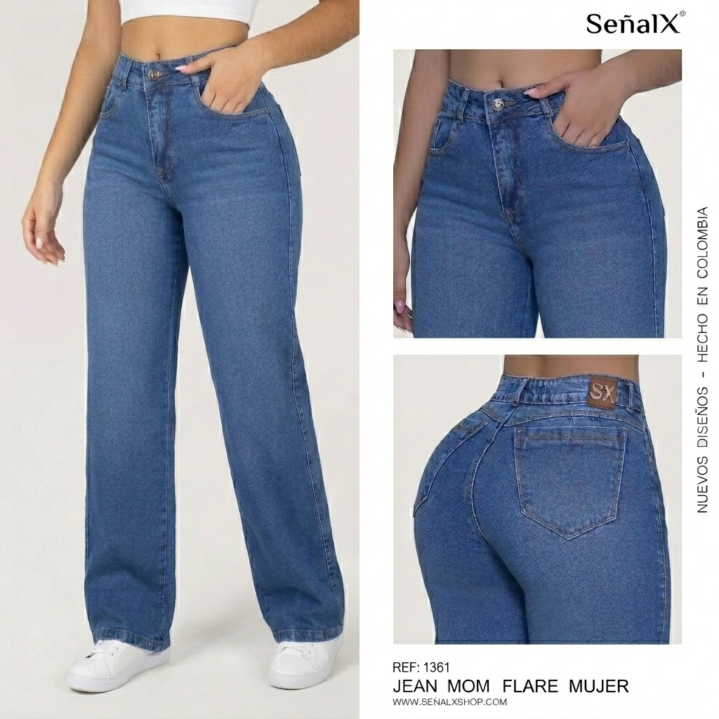 Jeans Mujer Mom Flare 1361