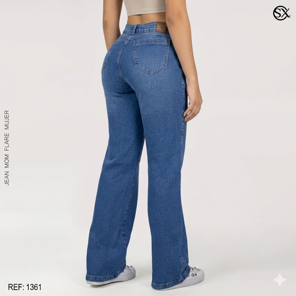 Jeans Mujer Mom Flare 1361