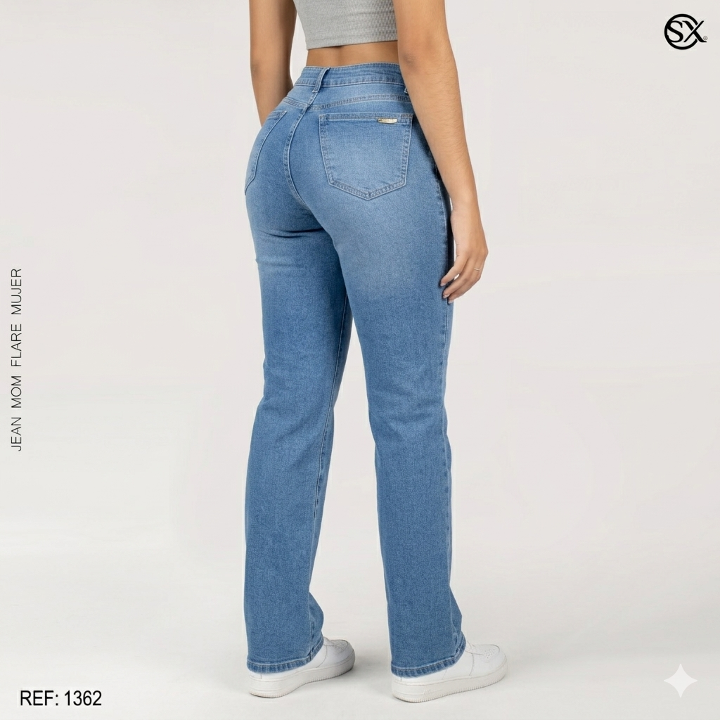 Jeans mujer Mom Flare 1362