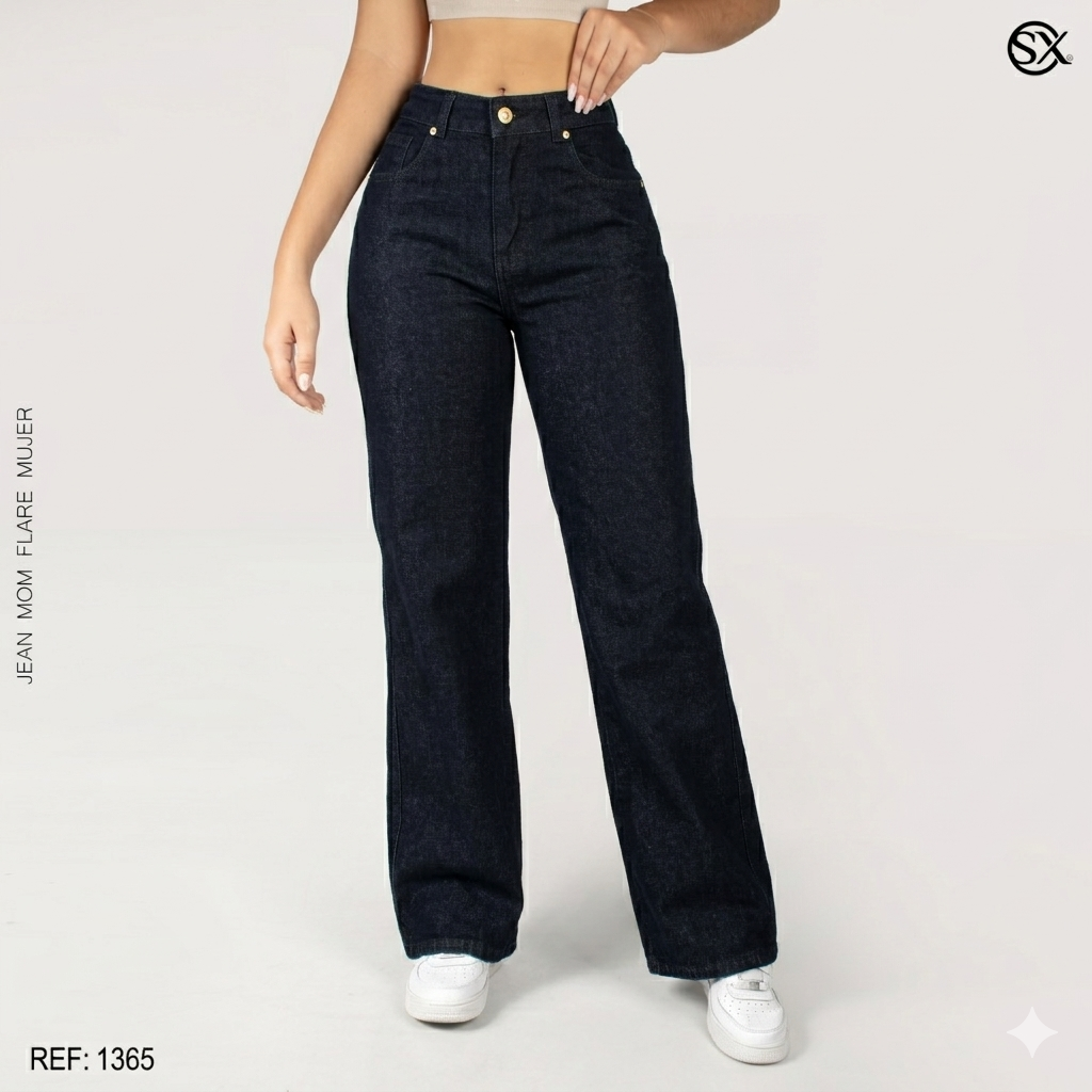 Jeans mujer Mom Flare 1365