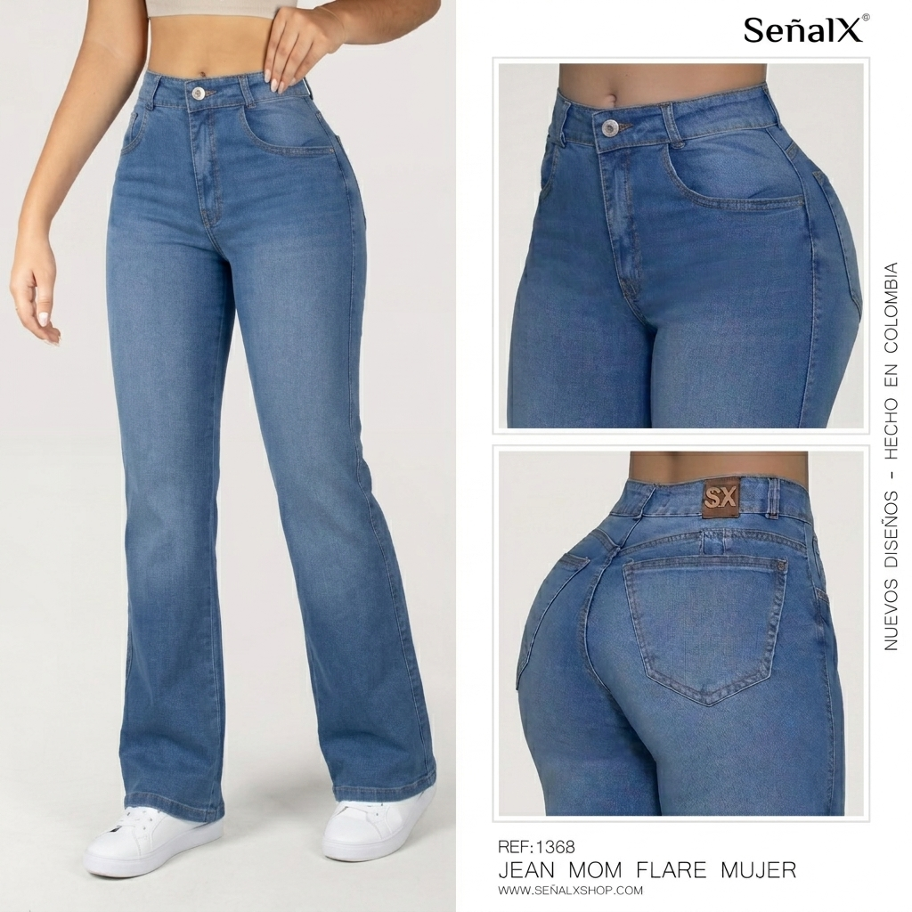 Jeans Mujer Mom Flare 1368