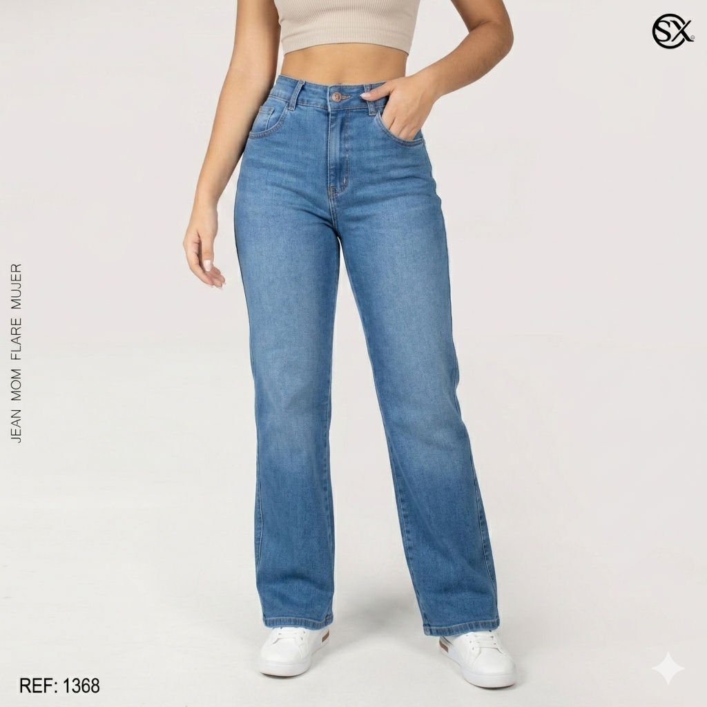 Jeans Mujer Mom Flare 1368