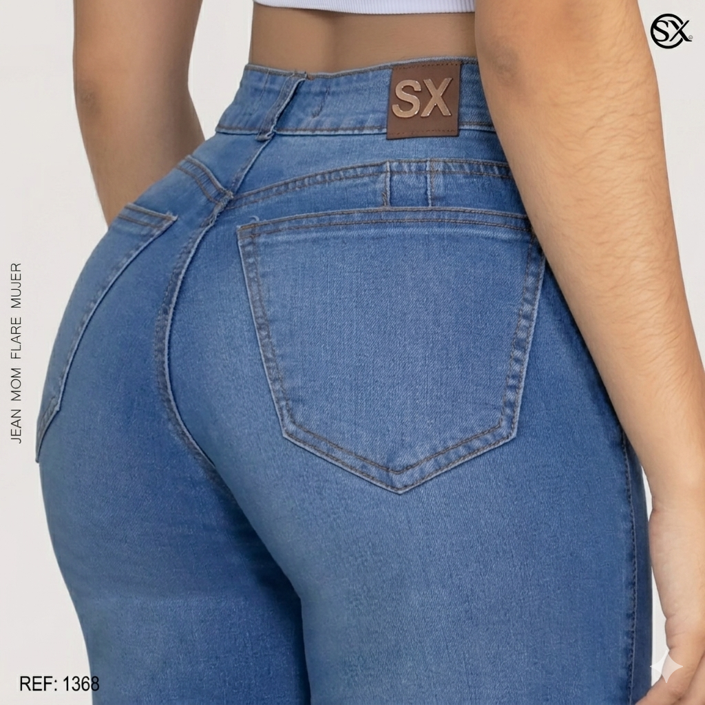 Jeans Mujer Mom Flare 1368