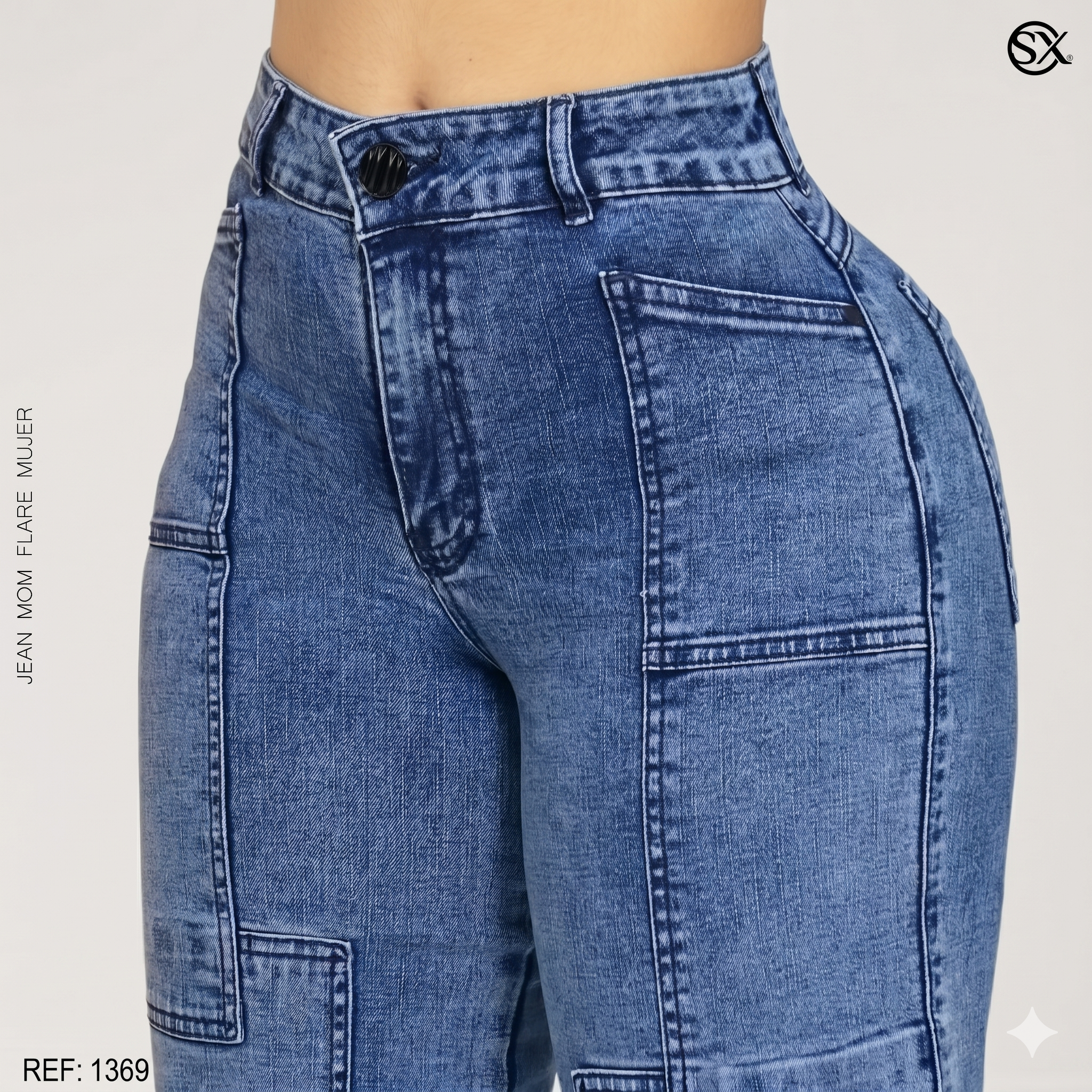 Jeans Mujer Mom Flare 1369