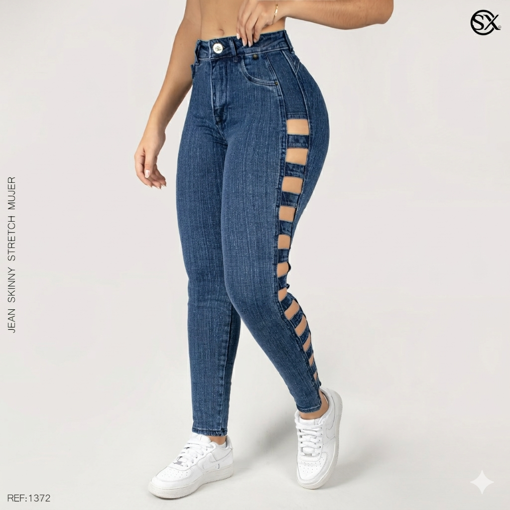 Jeans Mujer Skinny Escalera