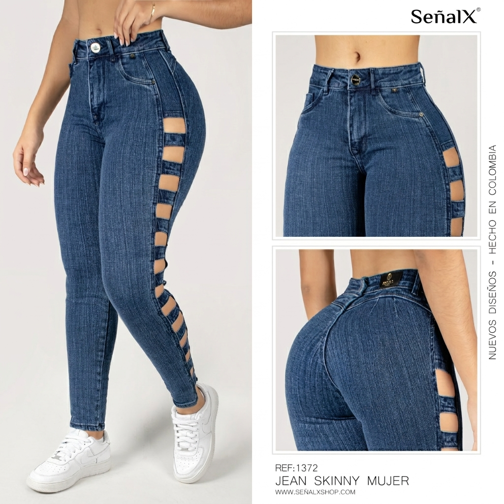 Jeans Mujer Skinny Escalera