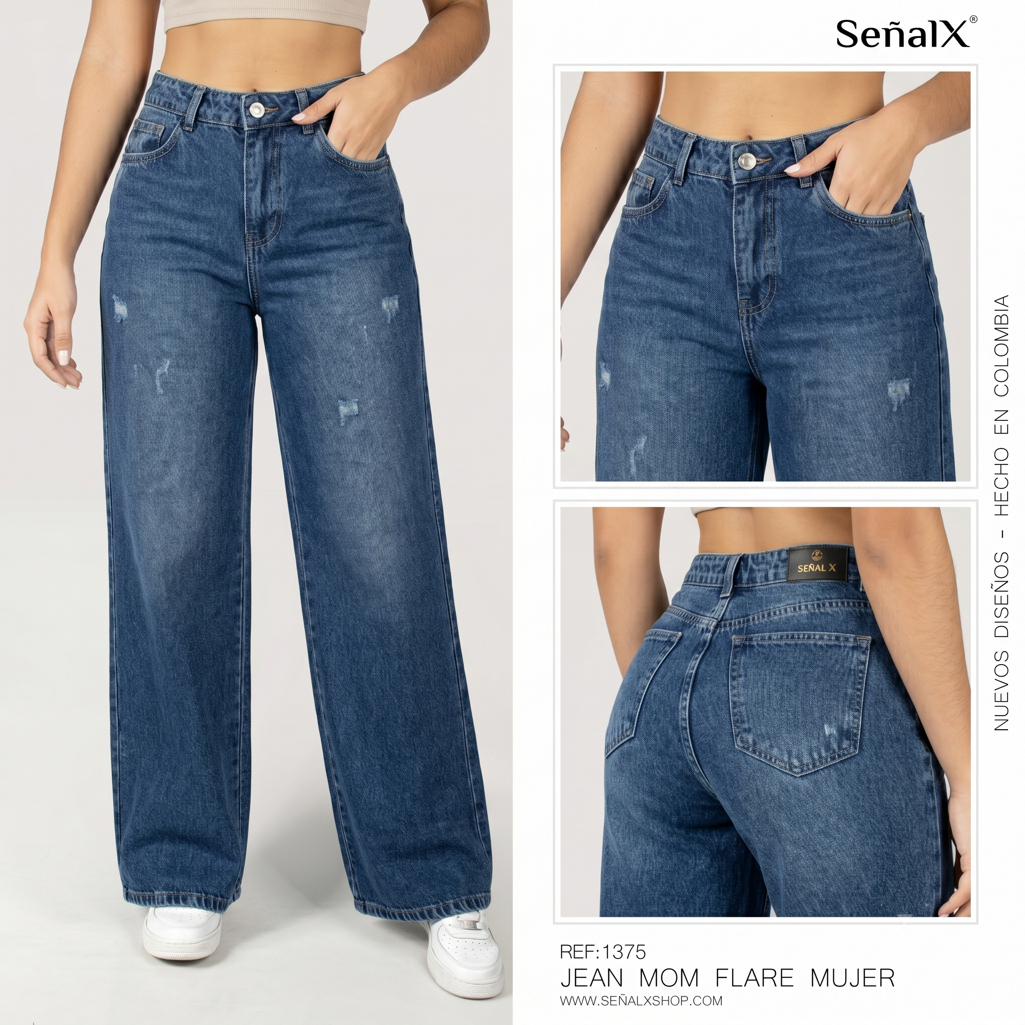 Jeans Mujer Mom Flare 1375