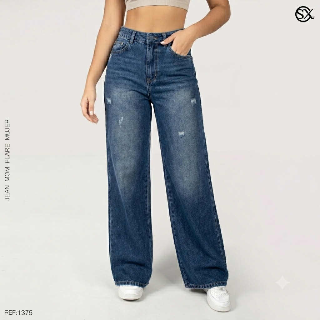 Jeans Mujer Mom Flare 1375