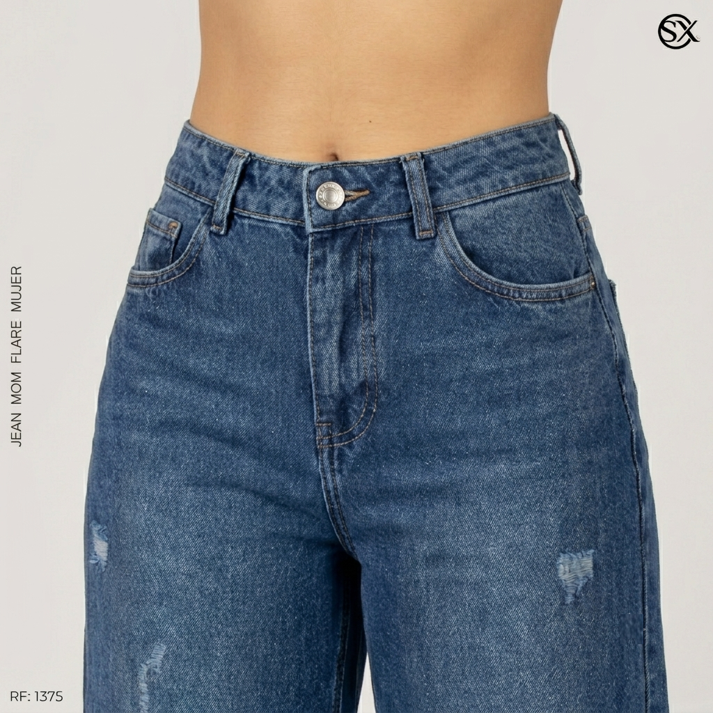 Jeans Mujer Mom Flare 1375