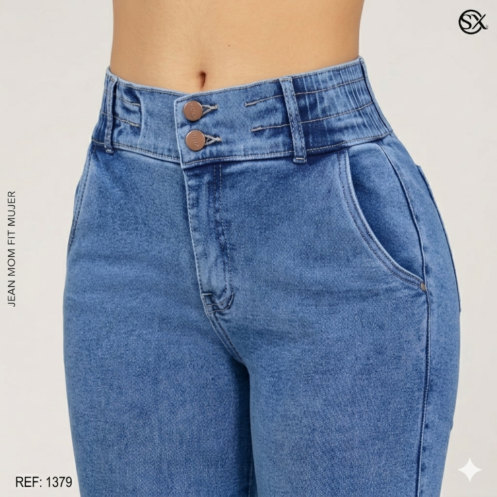 Jeans Mujer Mom Fit 1379