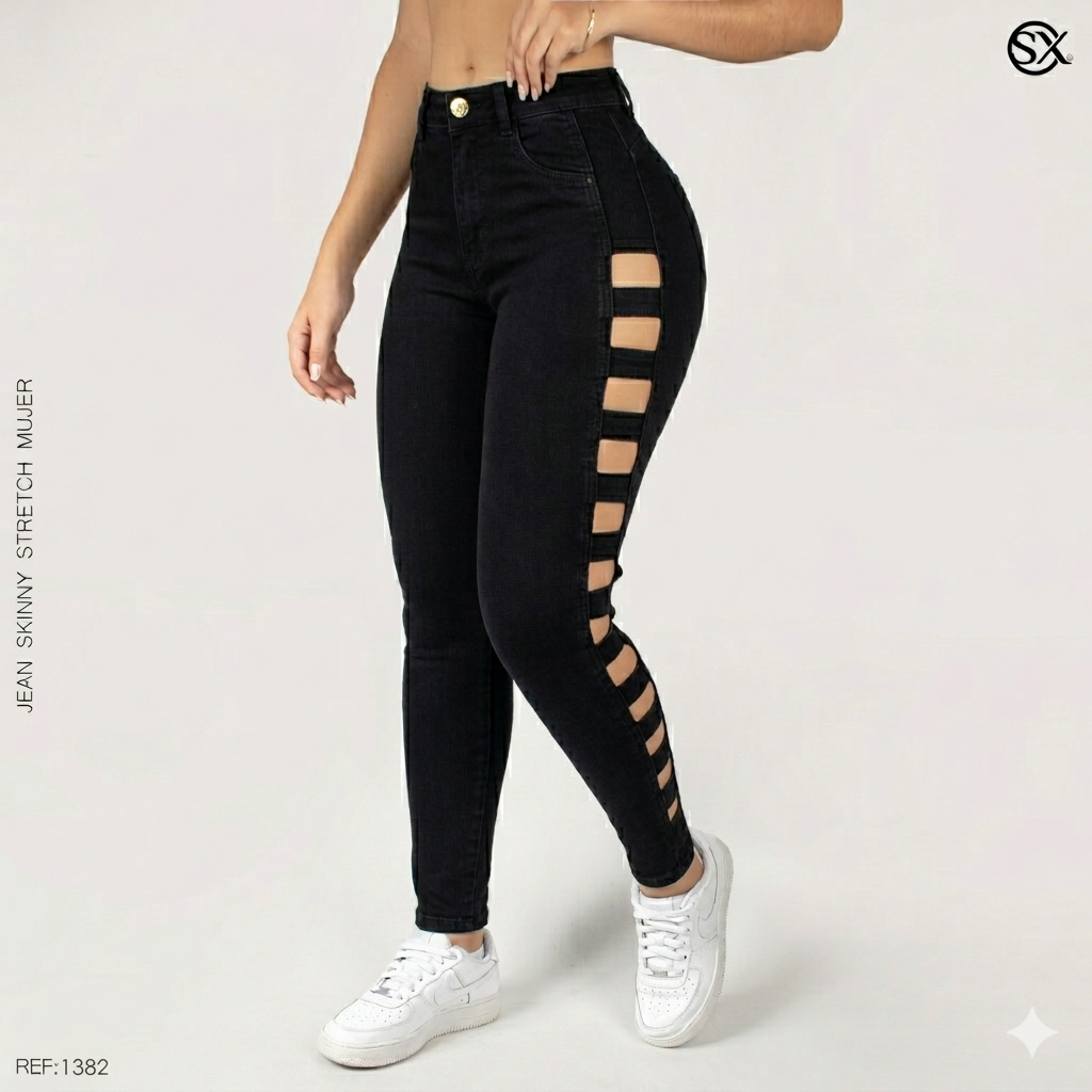 Jeans Mujer Skinny Escalera