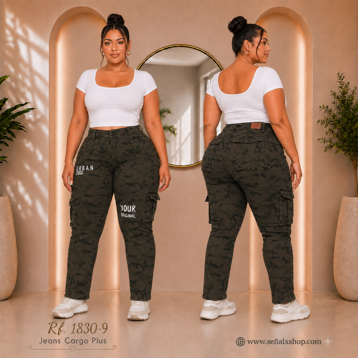Jeans Cargo Mujer Plus 1830-9