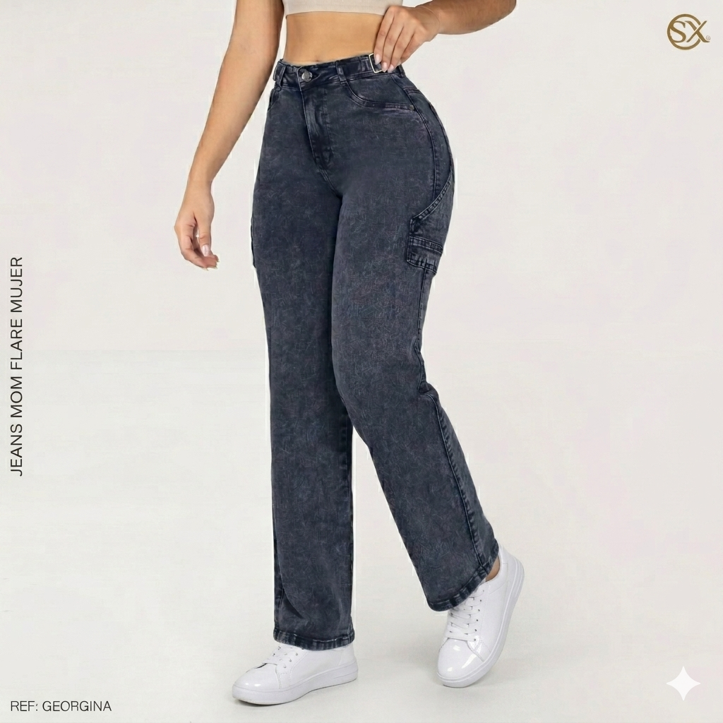 Jeans Mujer Mom Flare Georgina